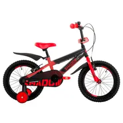 GW - Bicicleta para niños rin 16 4 a 6 años Shadow Negro Rojo