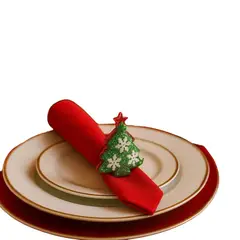 VOYPRE - Accesorio Navideño 3en1 Pulsera Servilletero y Cortinero Árbol VdBr