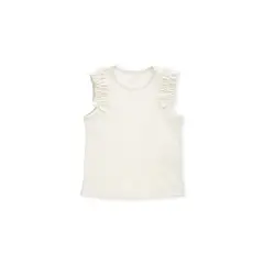 BABY PLANET - Camiseta Blanca Manga Sisa En Boleros Para Bebé Niña Baby Planet.-