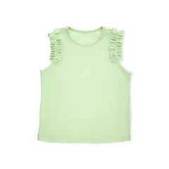 BABY PLANET - Camiseta Verde Manga Sisa En Boleros Para Bebé Niña Baby Planet.-