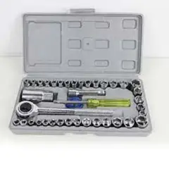 GENERICO - Juego ratchet y copas x40 pcs estuche pasta