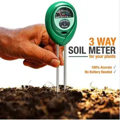 GENERICO - Medidor Ph Suelo Humedad Tierra Luz Plantas 3 En 1 3x1 Test