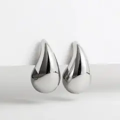 GENERICO - Aretes En Forma Gota De Agua Para Mujer Moda Outfit Par plateado