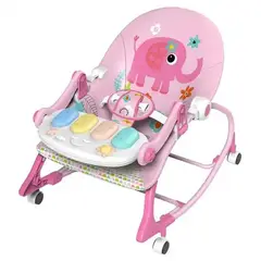 KIDSHOP - Silla Mecedora Musical Con Rueda, Piano Musical Elefant 7193