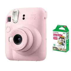FUJIFILM - Combo Cámara Instantánea Instax Mini 12 Rosa Flor +10 Láminas de Fotos