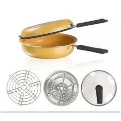 ONE PIXEL - Sartén Doubletta Deluxe Doble Con Vaporizador Y Parrilla