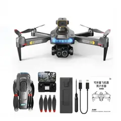 GENERICO - Drone Cámara Dual Hd 4k Con Flujo Optico 3 baterias(blanco)