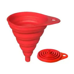 GENERICO - Embudo De Cocina Plegable De Silicona Rojo