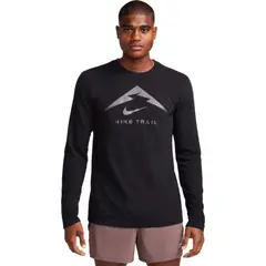 NIKE - Buzo Dri Fit Tee Ls Trail-Negro