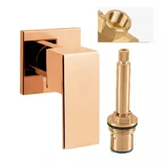 GENERICO - Registro De Ducha Agua Fria Cuadrado Mini Oro Rosa Tames