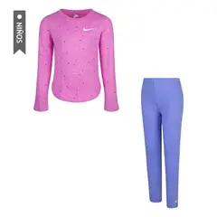 NIKE - Conjunto Deportivo Aop Se Niñas-Azul/Rosa