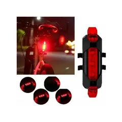 GENERICO - Lámpara De Bicicleta Luz Trasera Recargable 5 LED