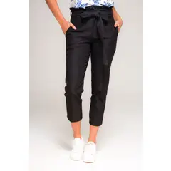 RAGGED - Pantalon paper bag dali Negro