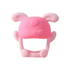 GENERICO - Mordedor Manopla Rasca Encías Silicona Sin Bpa - ROSADO-