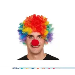 GENERICO - Peluca Afro Payaso Colores Multicolor Disfraz Hallowen Lgbt