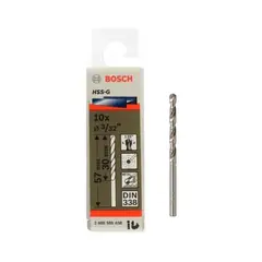 BOSCH - Brocas Cilíndrica HSS-G 57mm x Ø3/32″ 10 Unid para Metal