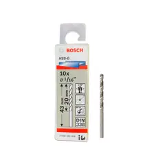 BOSCH - Brocas Cilíndrica HSS-G 43mm x Ø1/16″ 10 Unid para Metal