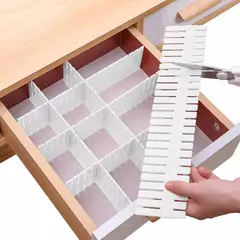 GENERICO - Organizador Rejilla Divisores Cajones Adaptables X8 47x7cm - BLANCO