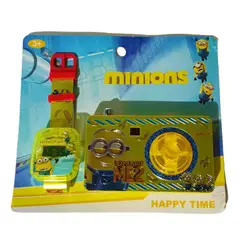 GENERICO - Combo Cámara Y Reloj De Minions Con Imágenes Para Niños