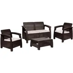 PLASTICOS MQ - Juego De Sala Ferrara Comfort 425 -Wengue
