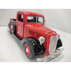 MOTORMAX - CARRO FORD PICK UP 1937 ROJO NEGRO ESCALA 1/24 DE COLECCIÓN
