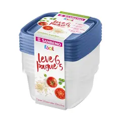 SAN REMO - Set Hermeticos Plasticos Pague 5 Lleve 6 (800 Ml) - SANSREMO - SR125/7.