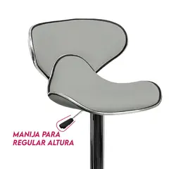 DIMATEX LEON - Silla Bar Butaco Alta Giratoria Barra Bar Cocina Gris RefNasa