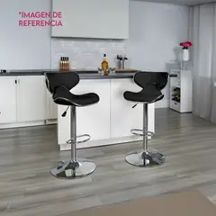 DIMATEX LEON - Silla Bar Butaco Alta Giratoria Barra Bar Cocina Negro RefNasa