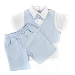 MUNDO BEBE - Conjunto Traje Bautizo Para Bebe Niño Con Chaleco Corbatín.