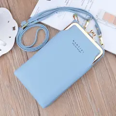GRUPO B - Bolso Cruzado Para Teléfono Móvil Con Monedero Y Tarjetero Azul