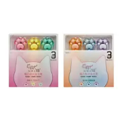 GRUPO B - Marcador Resaltador De Colores Pasteles Con Diseño Huella Gato Set x 6
