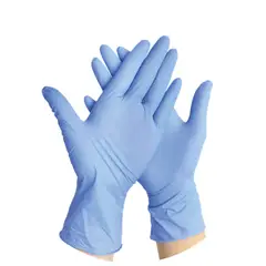 TRIPLE CLEAN - Guantes de vinilo nitrilo azul talla M