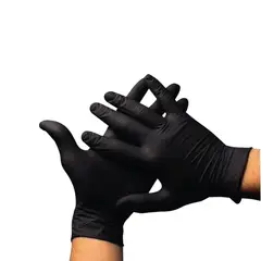 TRIPLE CLEAN - Guantes de nitrilo vinilo negros Talla L