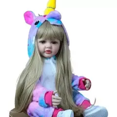 GENERICO - Muñeca Bebe Reborn Cuerpo Silicona Cabello Rubio - Adhara