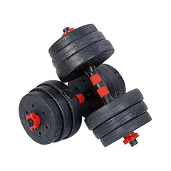 SVELFIK - Kit de mancuernas convertible a barra 20 kg entrenamiento