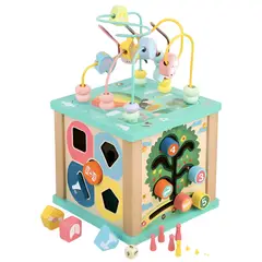 GENERICO - Cubo Didactico Montessori 6 En 1 Madera Niños