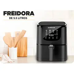 GENERICO - Freidora aire digital extra grande 5.5 litros 8 programas 1700 watts