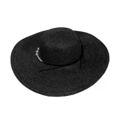 VELBROS - Sombrero Pava Mujer Sol Viaje Elegante Playa Gorro Protector - Negro
