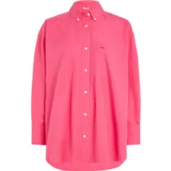 TOMMY HILFIGER - Camisa Oversize De Popelín Mujer Rosa
