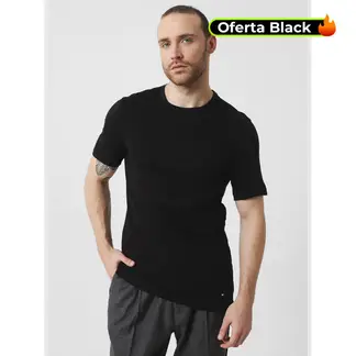 TOMMY HILFIGER - Pack de 3 Camisetas Negras Para Hombre