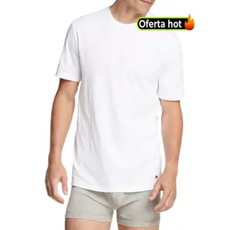 TOMMY HILFIGER - Pack de 3 Camisetas Blancas Cuello redondo