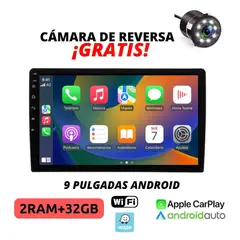 GENERICO - Radio pantalla Android 9 pulgadas 2DIN, CarPlay, Cámara de reversa