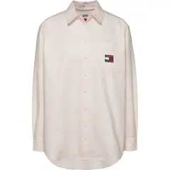TOMMY HILFIGER - Camisa Essential De Corte Boyfriend Mujer Rosa Tommy Jeans