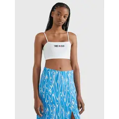 TOMMY HILFIGER - Crop Top Blanco Archive Para Mujer Tommy Jeans