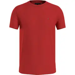 TOMMY HILFIGER - Camiseta Slim Fit Con Logo Bordado Hombre Rojo
