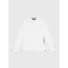 TOMMY HILFIGER - Polo Essential De Manga Larga Y Corte Regular Niño Blanco