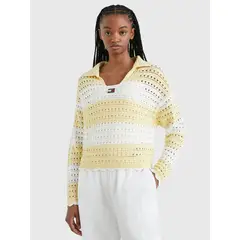 TOMMY HILFIGER - Saco De Croché De Rayas Para Mujer Tommy Jeans