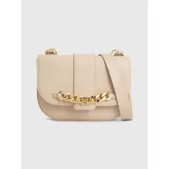 TOMMY HILFIGER - Bolso Bolso Pequeño Con Solapa Y Cadena Mujer Beige