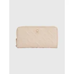 TOMMY HILFIGER - Cartera Iconic Grande Con Cierre Mujer Beige
