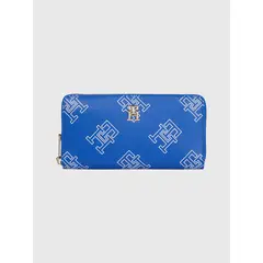 TOMMY HILFIGER - Billetera Estampada Con Monograma Mujer Azul